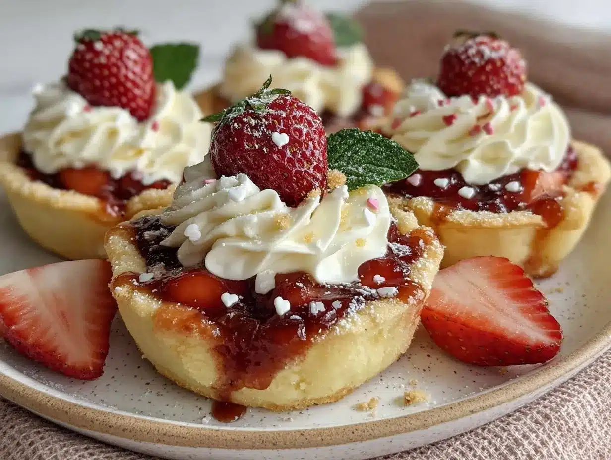 Strawberry Shortbread Cups preparation steps