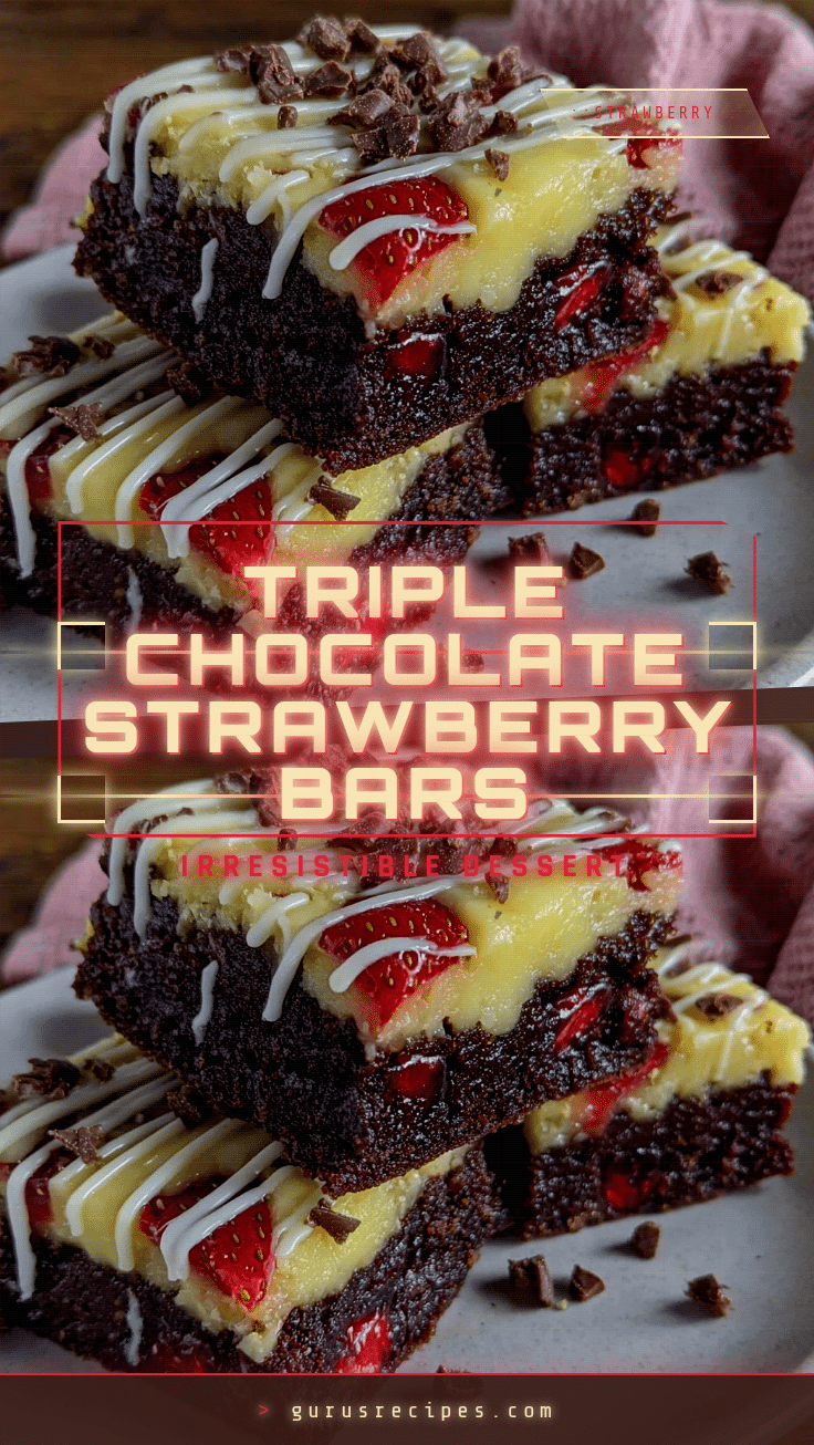 Triple Chocolate Strawberry Bars recipe