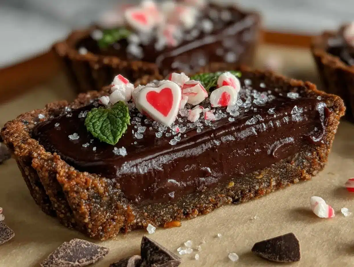 Valentine’s Peppermint Chocolate Tart preparation steps