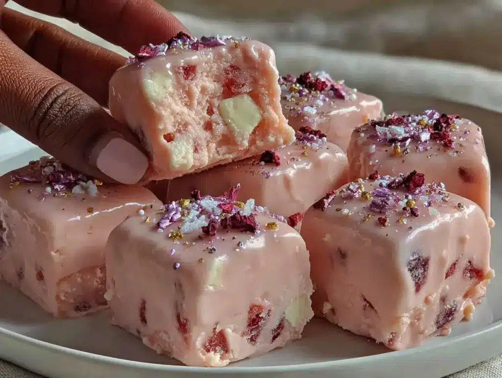 Valentine’s Pink Chocolate Truffle Squares - featured image