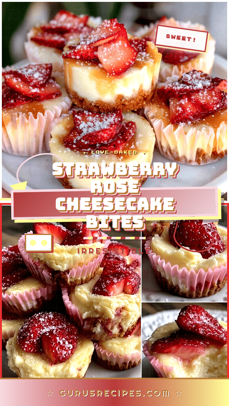 Valentine’s Strawberry Rose Cheesecake Bites recipe