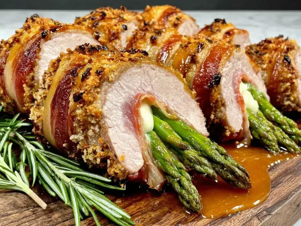 asparagus prosciutto stuffed pork tenderloin - featured image