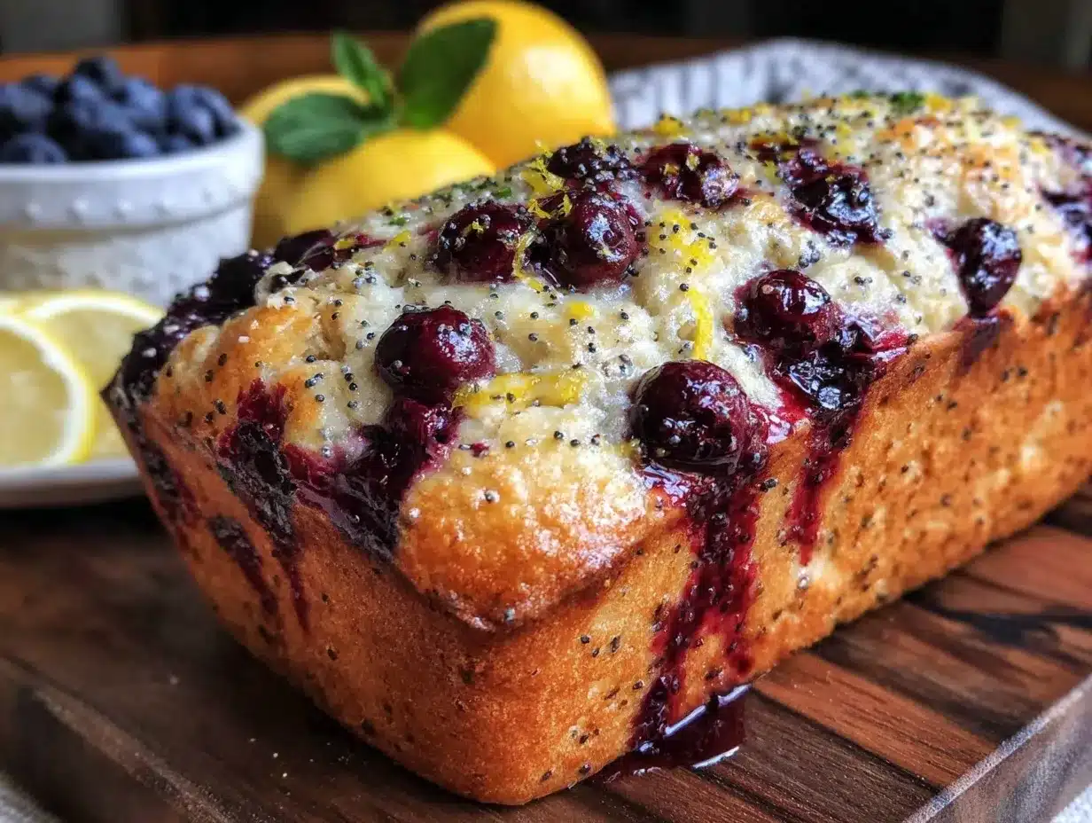 Blueberry Lemon Poppy Seed Oat Bread preparation steps
