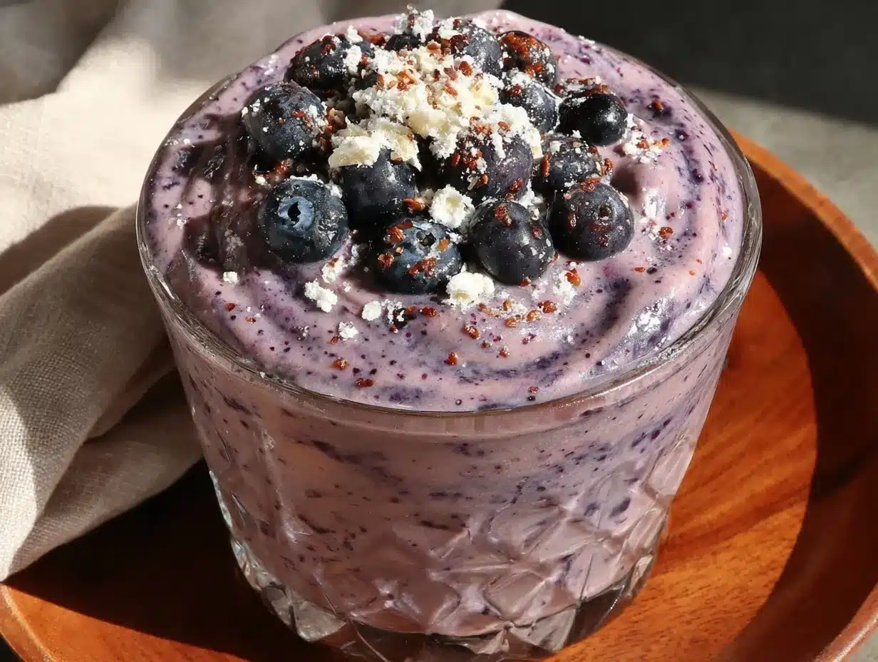 blueberry oat protein pancake smoothie preparation steps