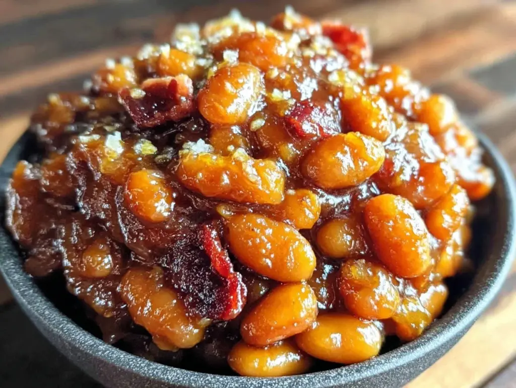 brown sugar bourbon baked beans - featured image