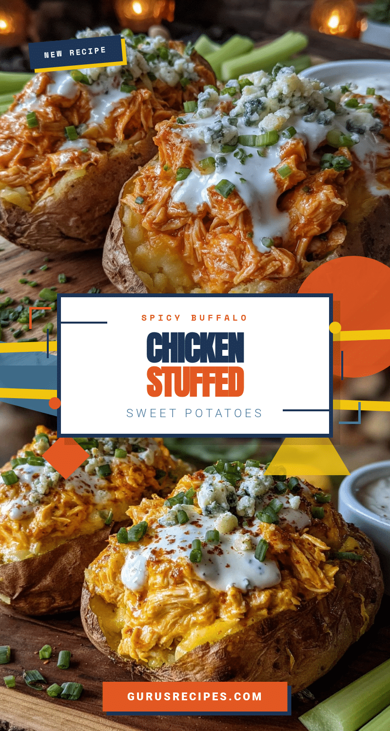 buffalo chicken stuffed sweet potatoes recipe