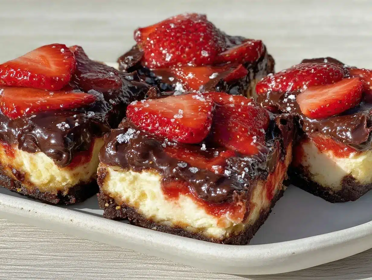 chocolate-covered strawberry cheesecake bars preparation steps