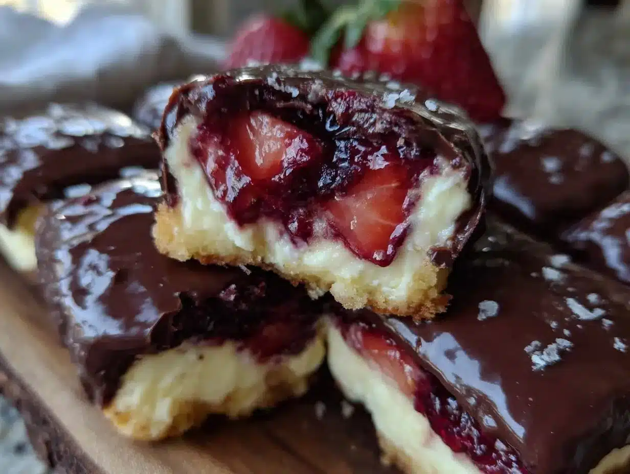 chocolate-covered strawberry cheesecake bars preparation steps