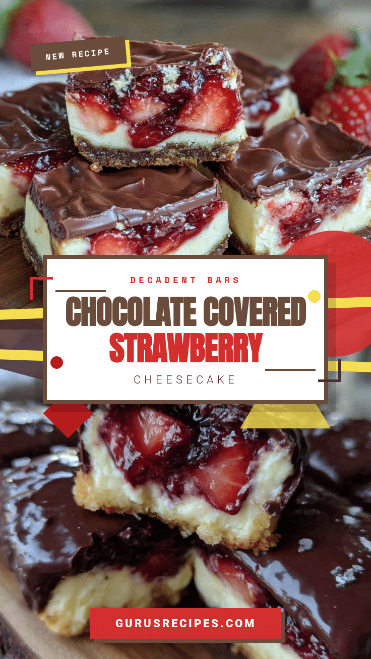 chocolate-covered strawberry cheesecake bars recipe