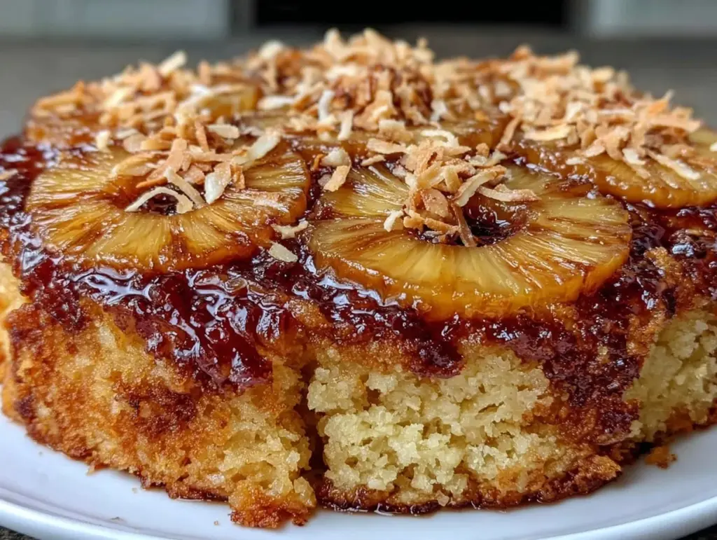 Coconut Pineapple Upside-Down Cake - featured image