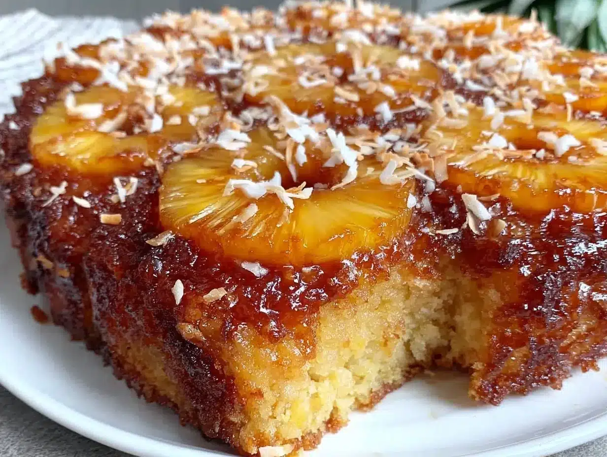 Coconut Pineapple Upside-Down Cake preparation steps