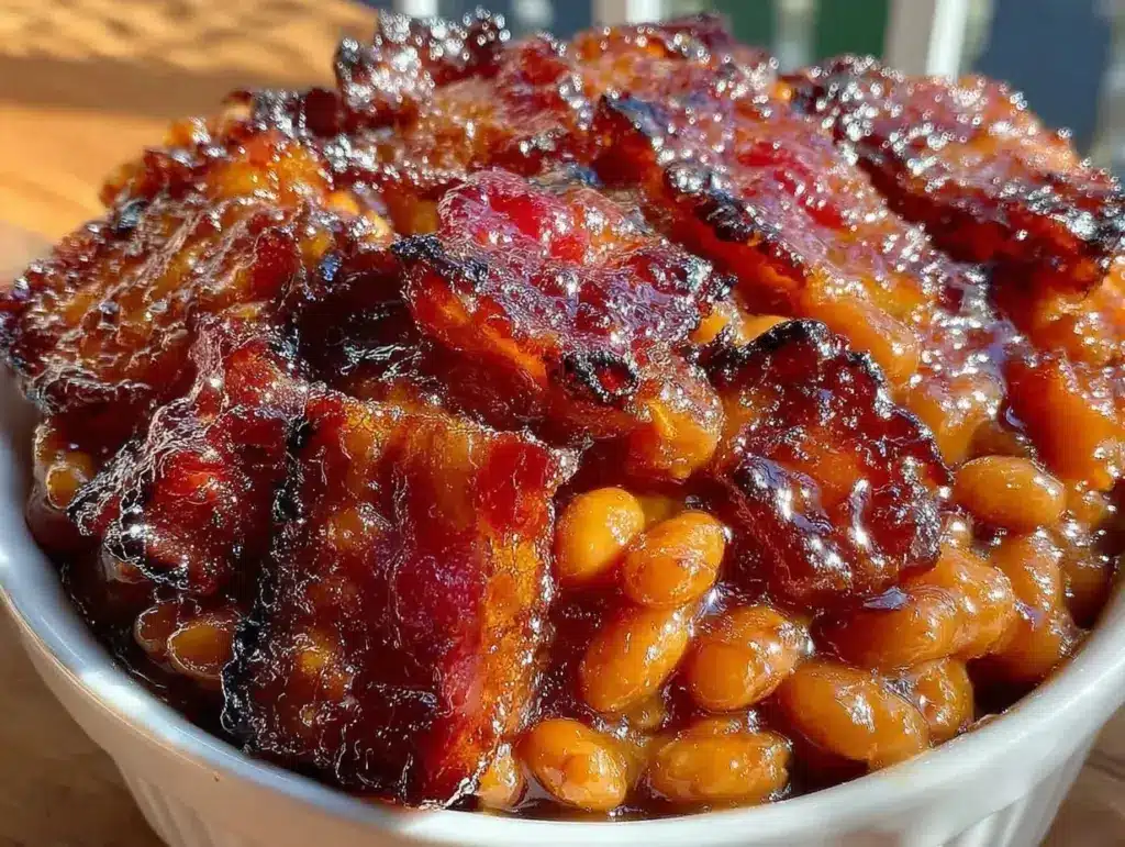 cozy baked beans brown sugar crispy bacon - featured image