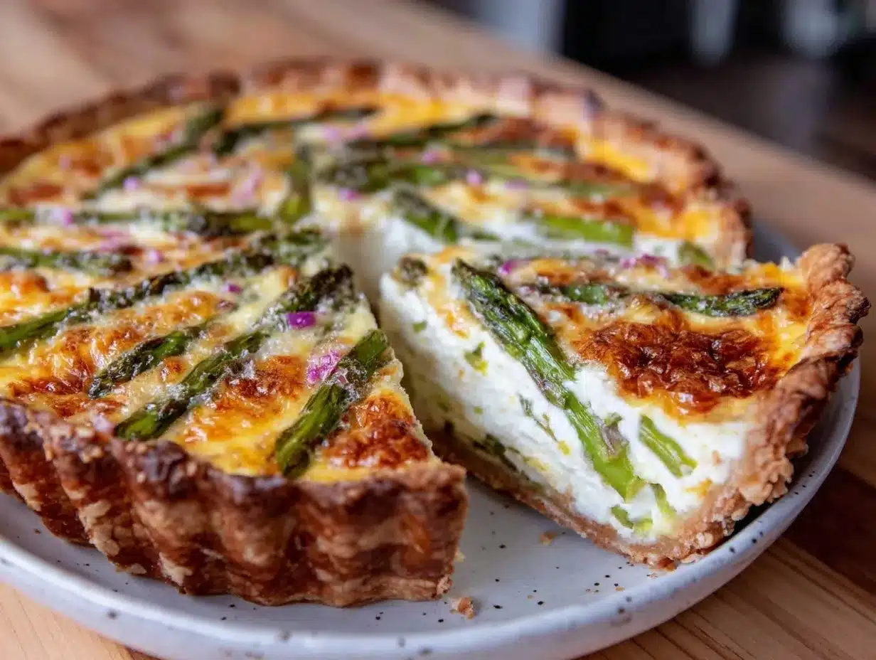 creamy asparagus and gruyere quiche preparation steps