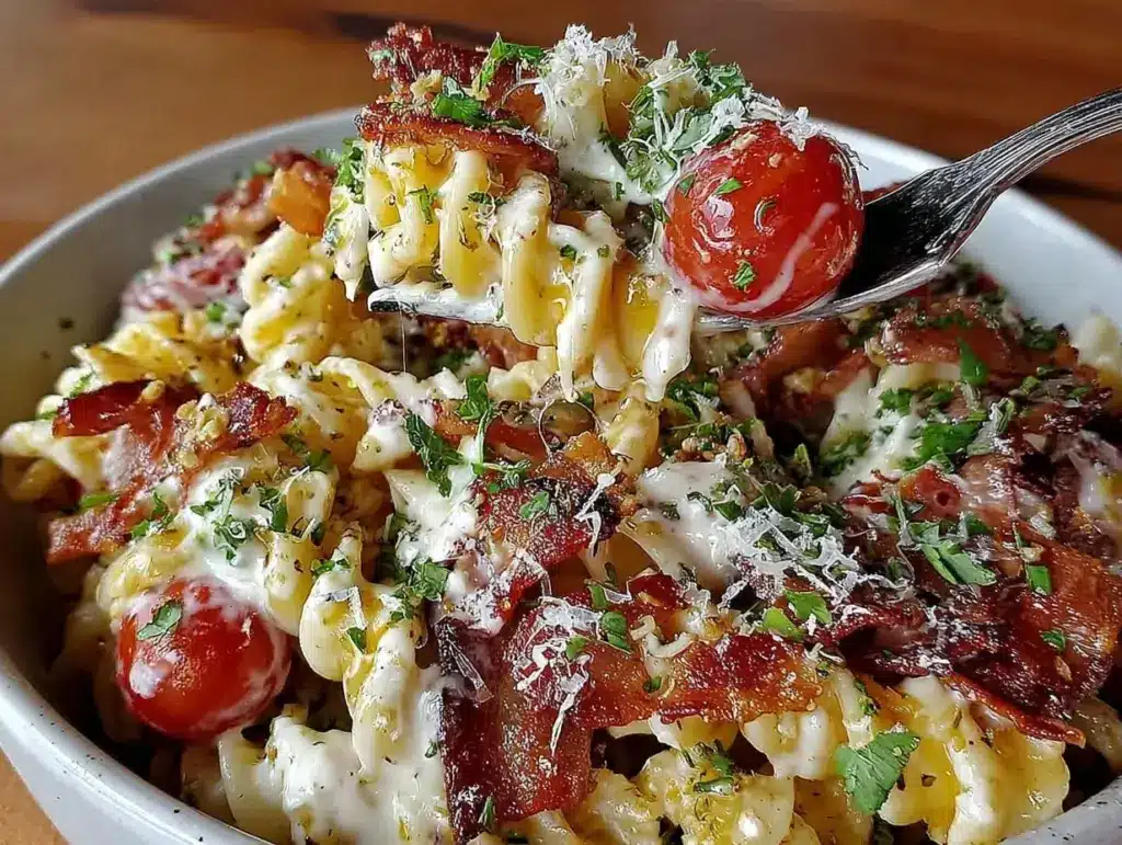 creamy blt pasta salad - featured image