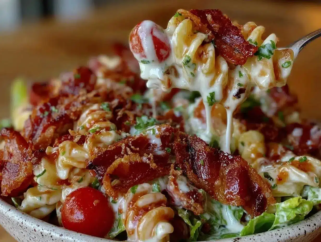 creamy blt pasta salad preparation steps