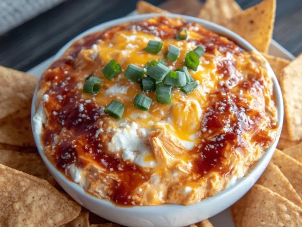 creamy buffalo chicken dip - featured image