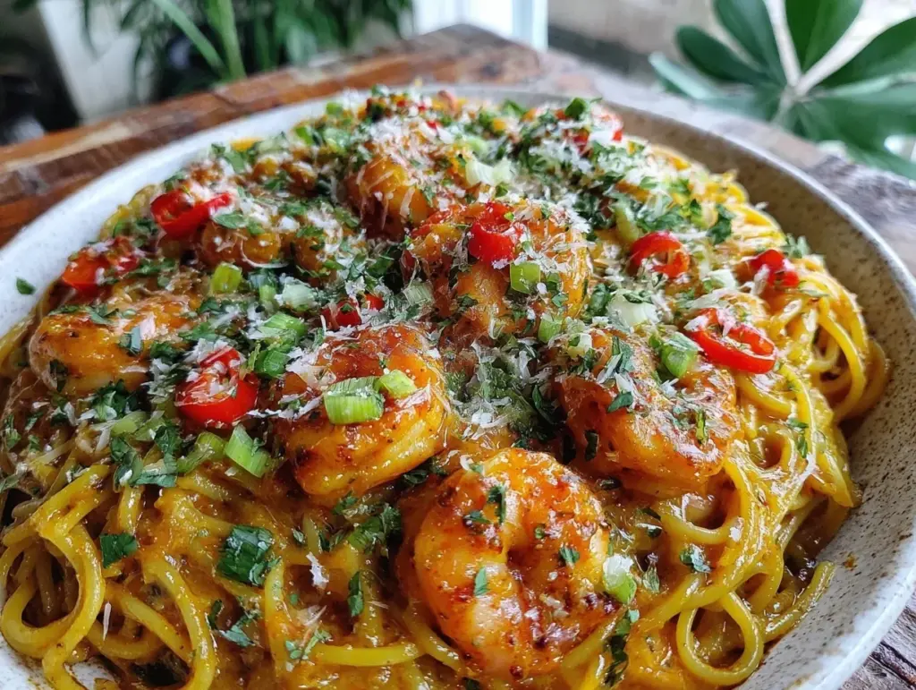 creamy cajun shrimp pasta - featured image