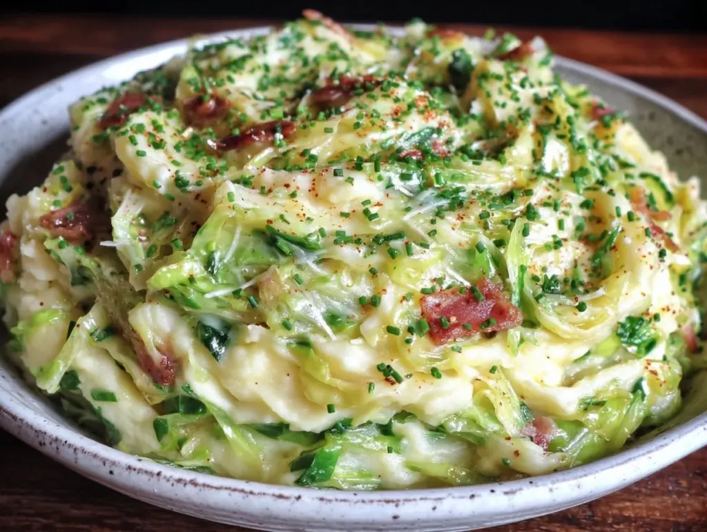 creamy colcannon mashed potatoes - featured image