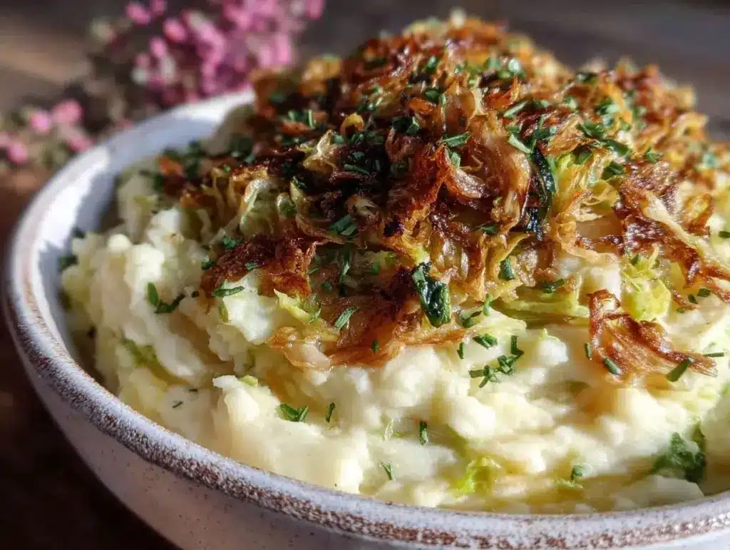 creamy colcannon mashed potatoes - featured image
