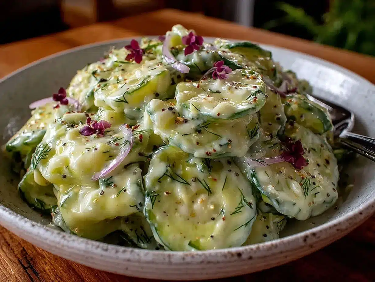 creamy cucumber dill salad preparation steps
