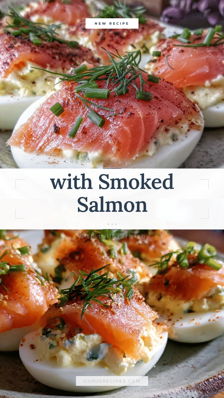 creamy deviled eggs with smoked salmon and dill recipe