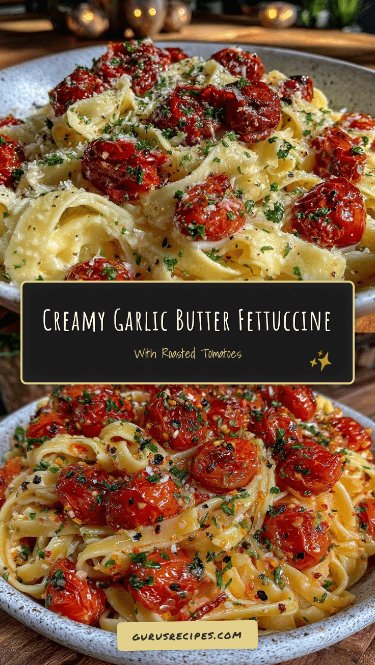 creamy garlic butter fettuccine with roasted tomatoes recipe