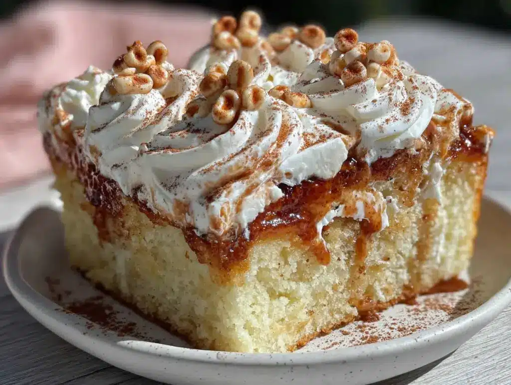 creamy horchata poke cake - featured image