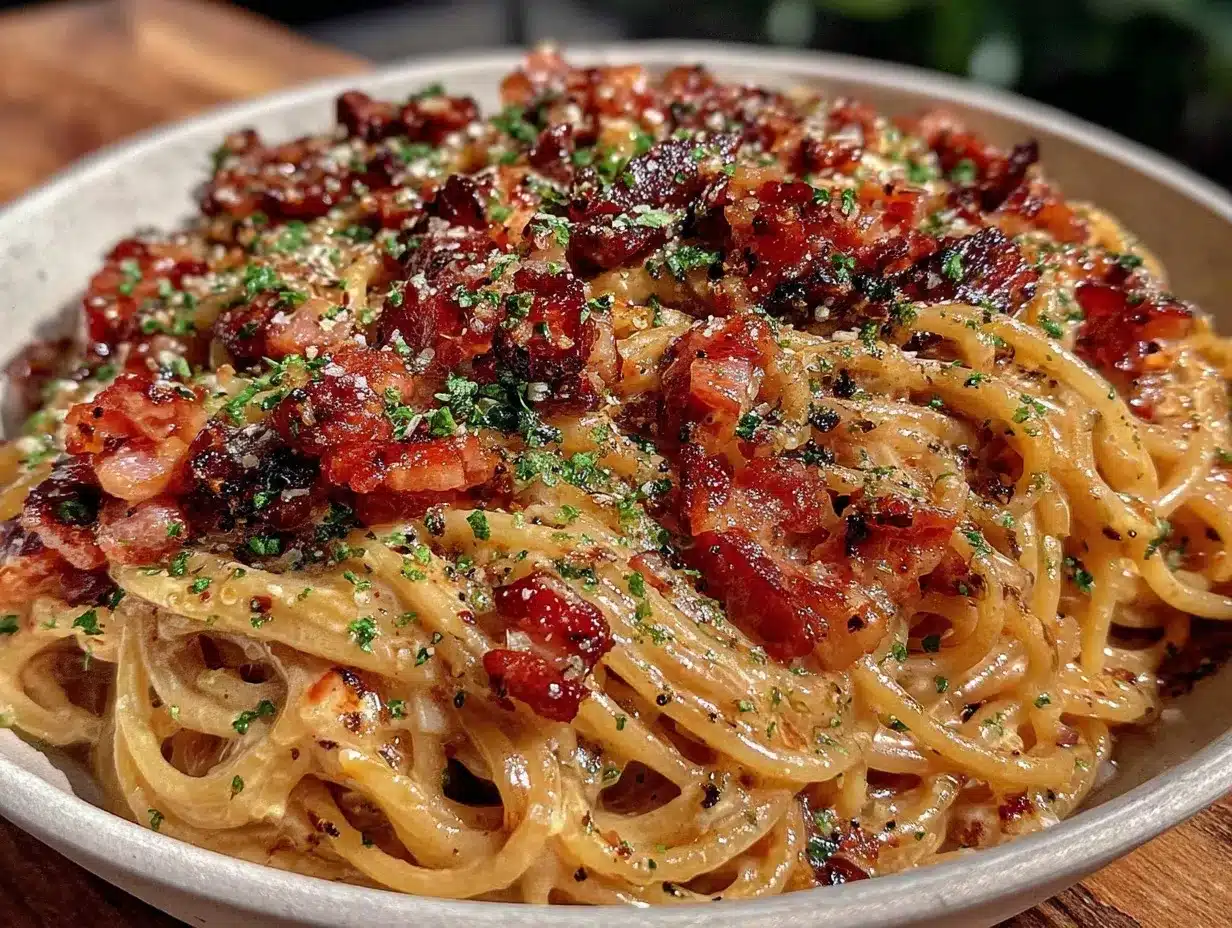 creamy one-pot spaghetti carbonara recipe preparation steps