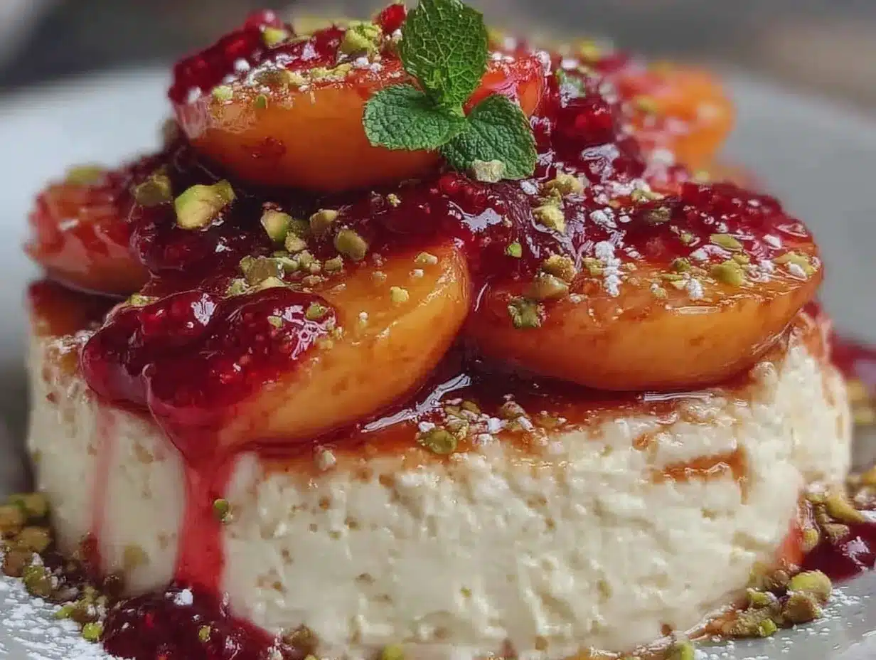 Creamy Peach Melba Panna Cotta preparation steps