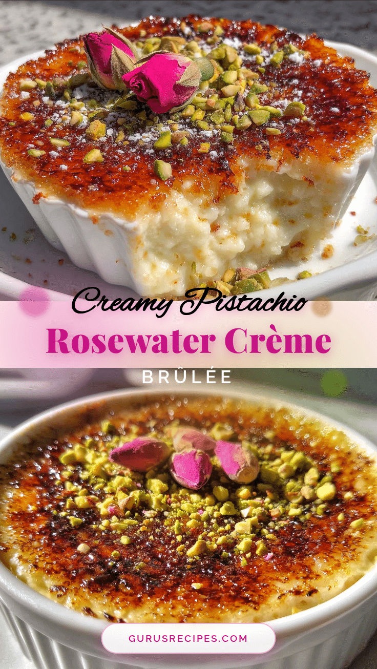 creamy pistachio rosewater crème brûlée recipe