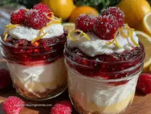 creamy raspberry lemon curd parfaits - featured image