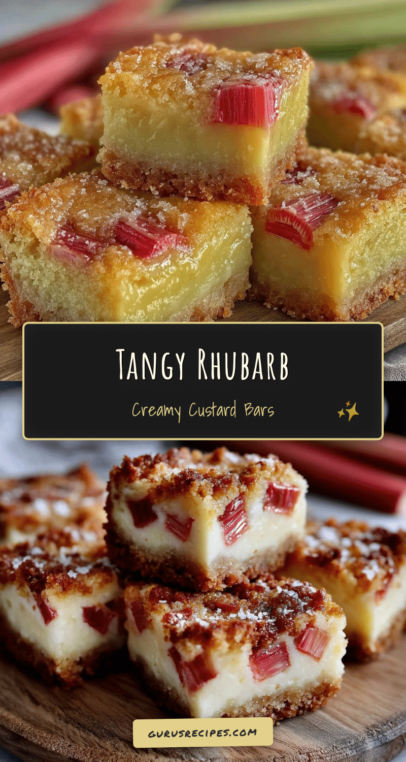 creamy rhubarb custard bars recipe