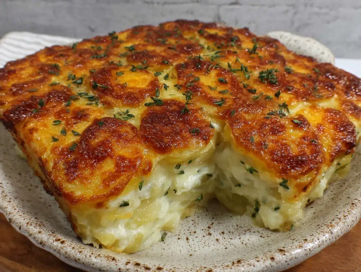 creamy scalloped potatoes with gruyere and fresh thyme preparation steps