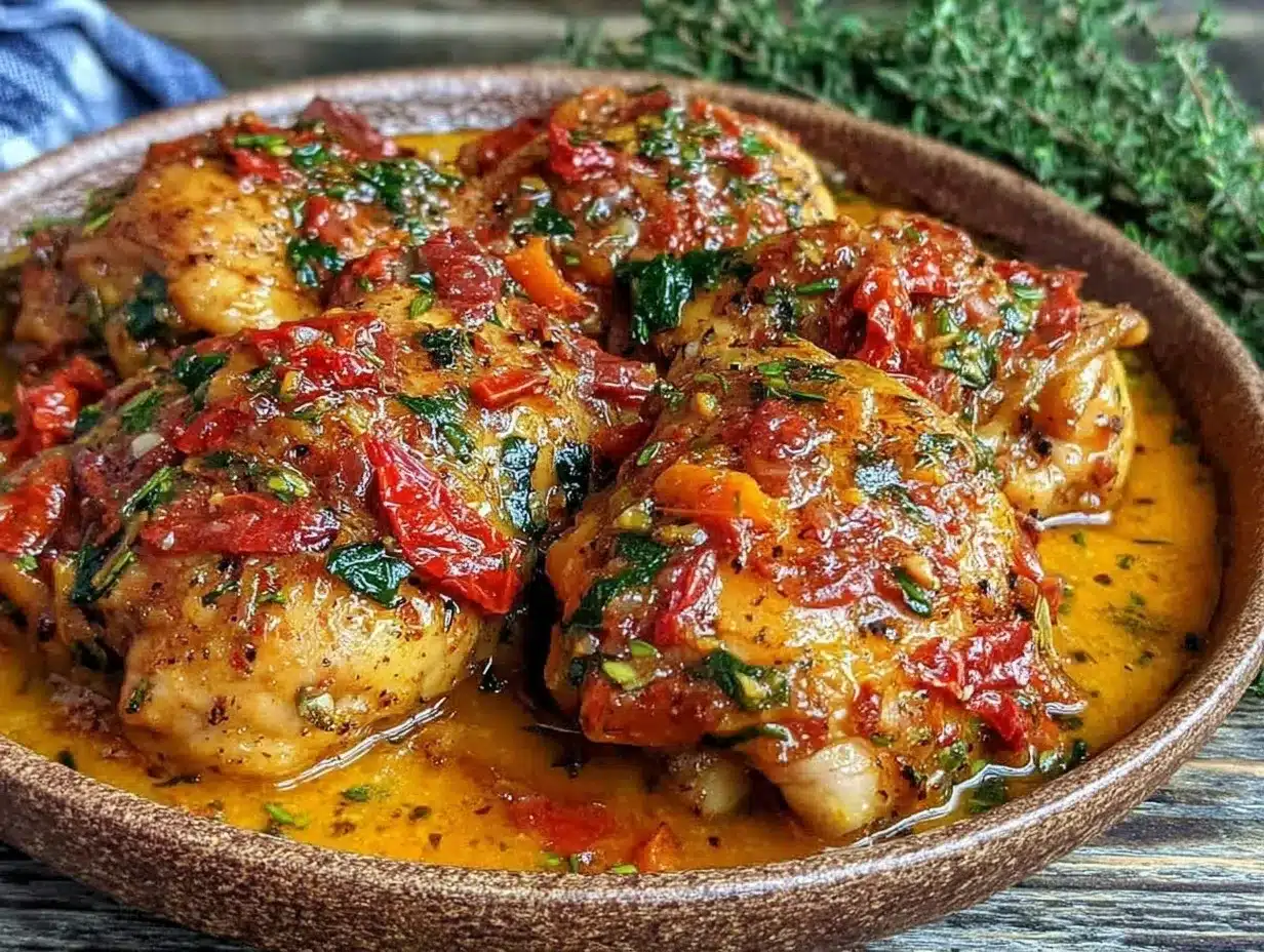 creamy slow cooker tuscan chicken preparation steps