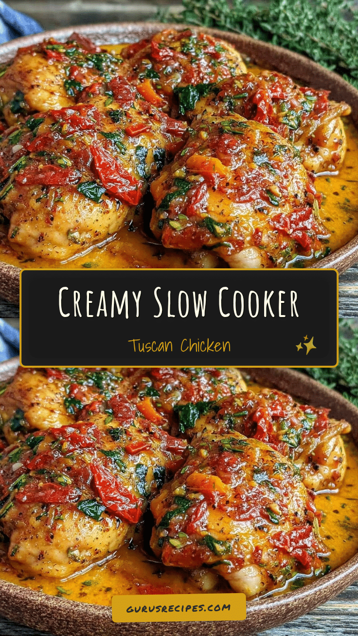 creamy slow cooker tuscan chicken recipe