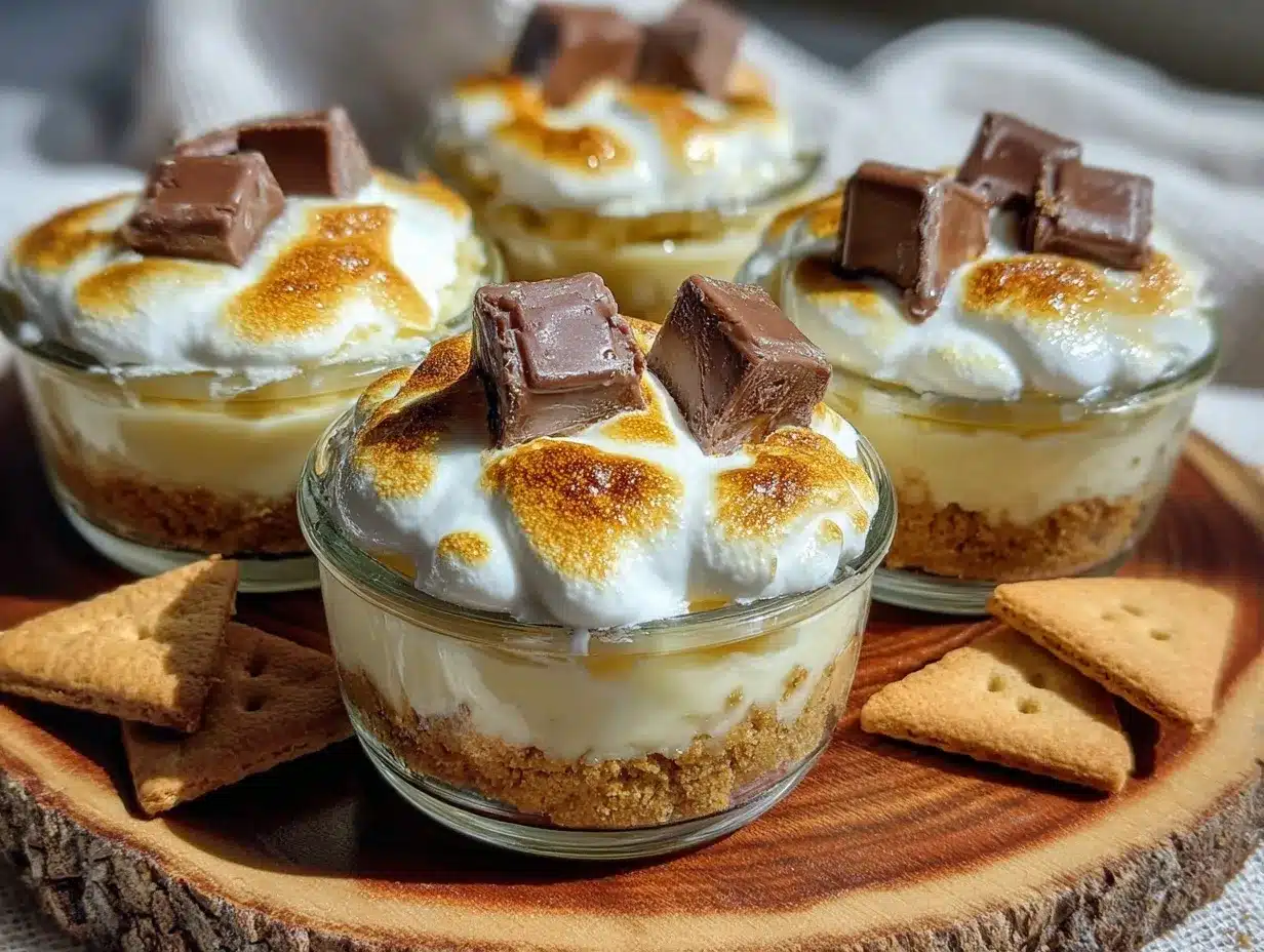 creamy smores cheesecake cups preparation steps