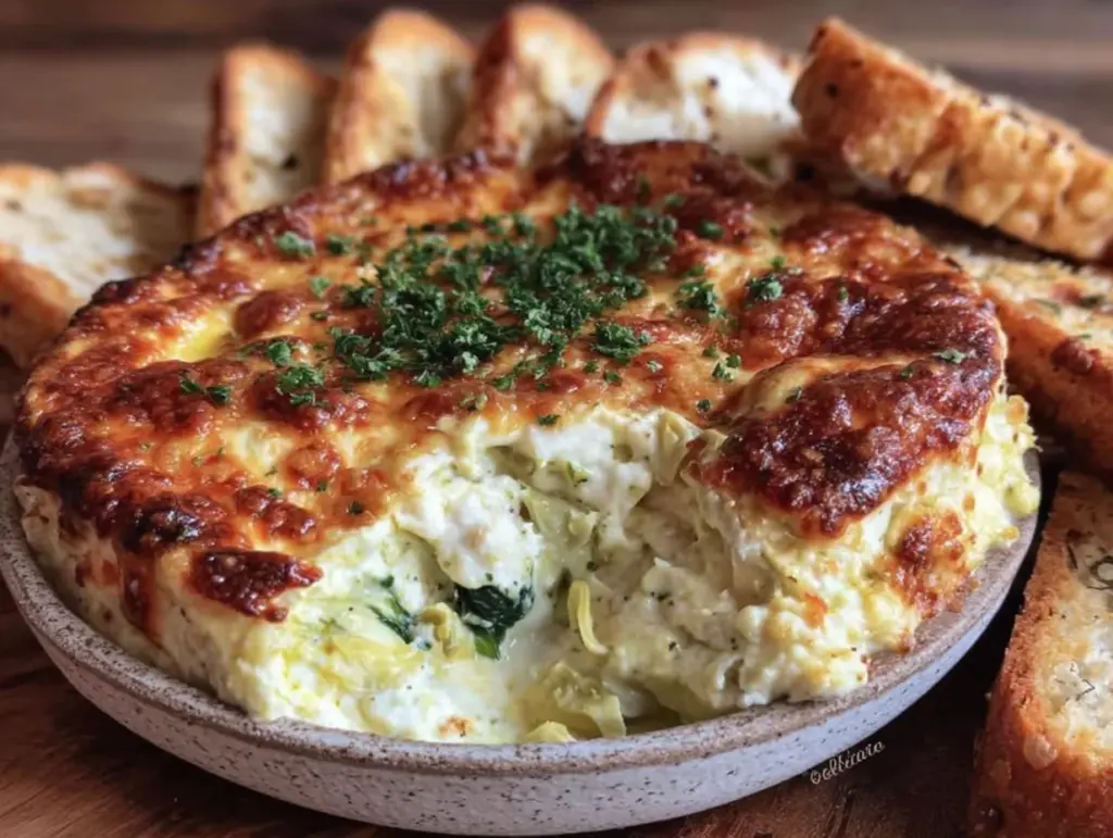 creamy spinach artichoke dip - featured image
