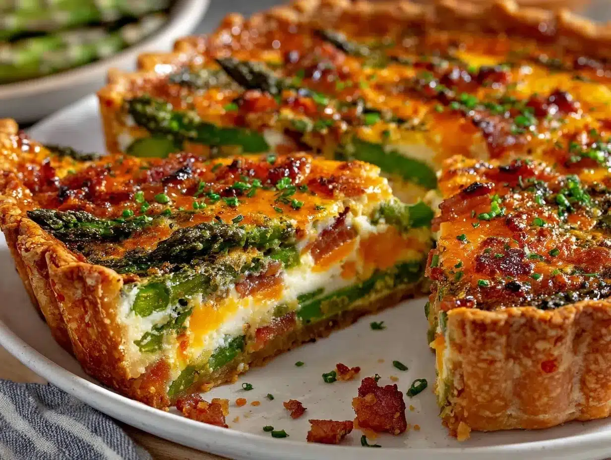 creamy spring asparagus and bacon quiche preparation steps