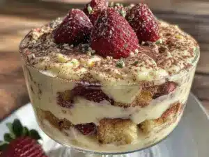 Creamy Tiramisu Strawberry Trifle Delight - featured image