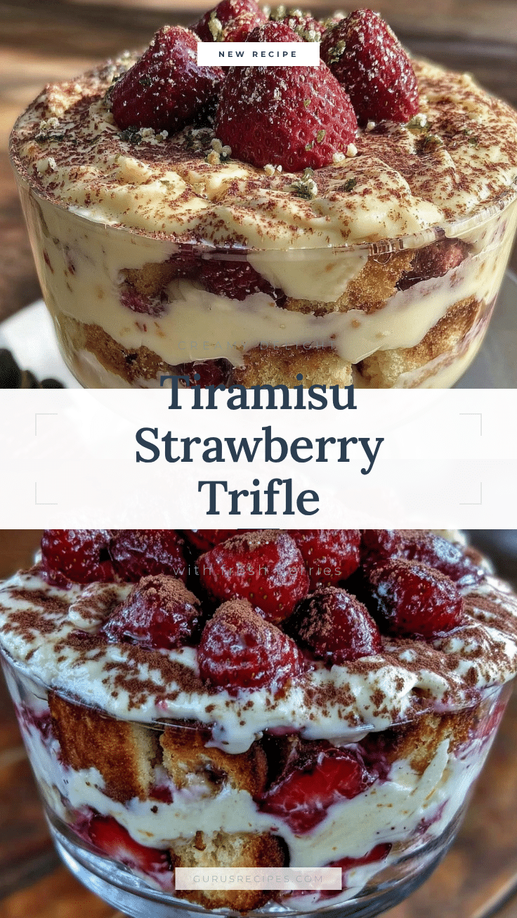 Creamy Tiramisu Strawberry Trifle Delight recipe