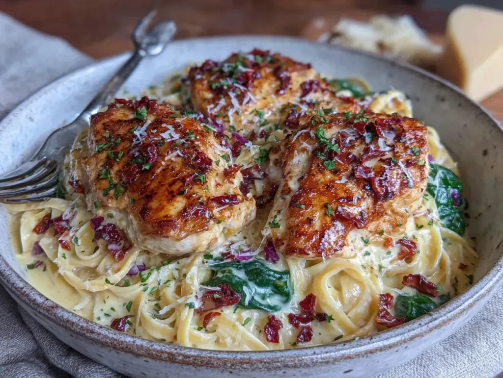 creamy tuscan garlic chicken pasta - featured image