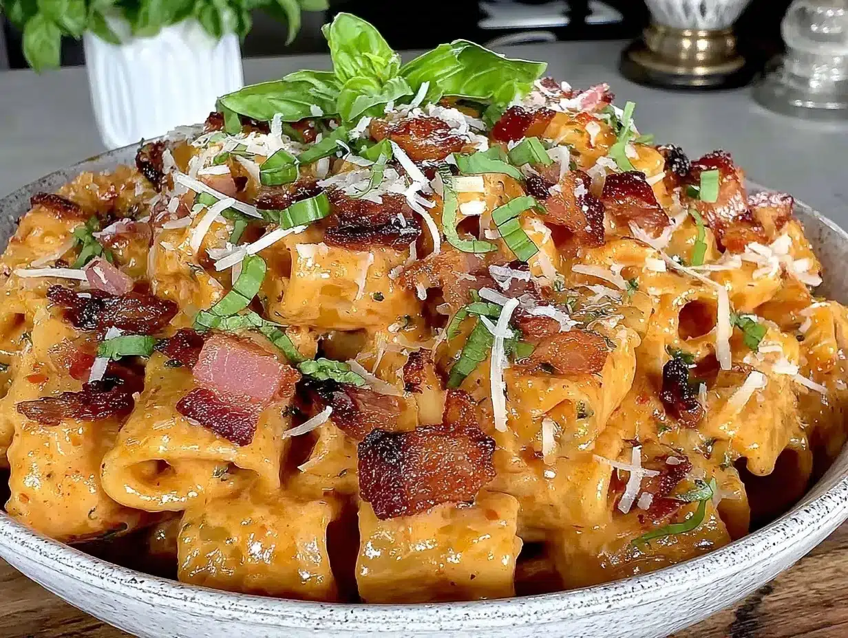 creamy vodka rigatoni preparation steps