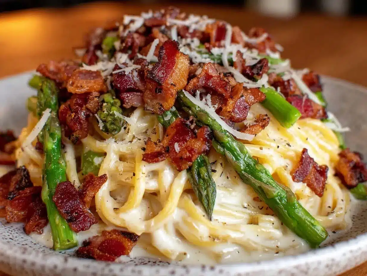 crispy asparagus carbonara preparation steps