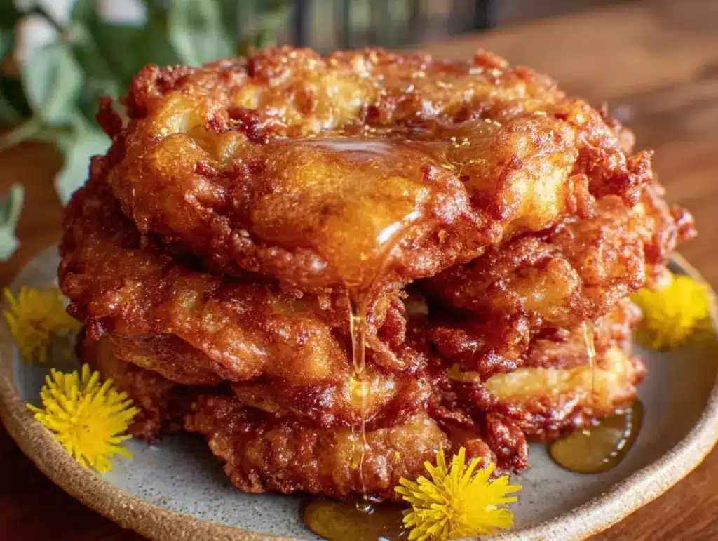 crispy dandelion fritters - featured image