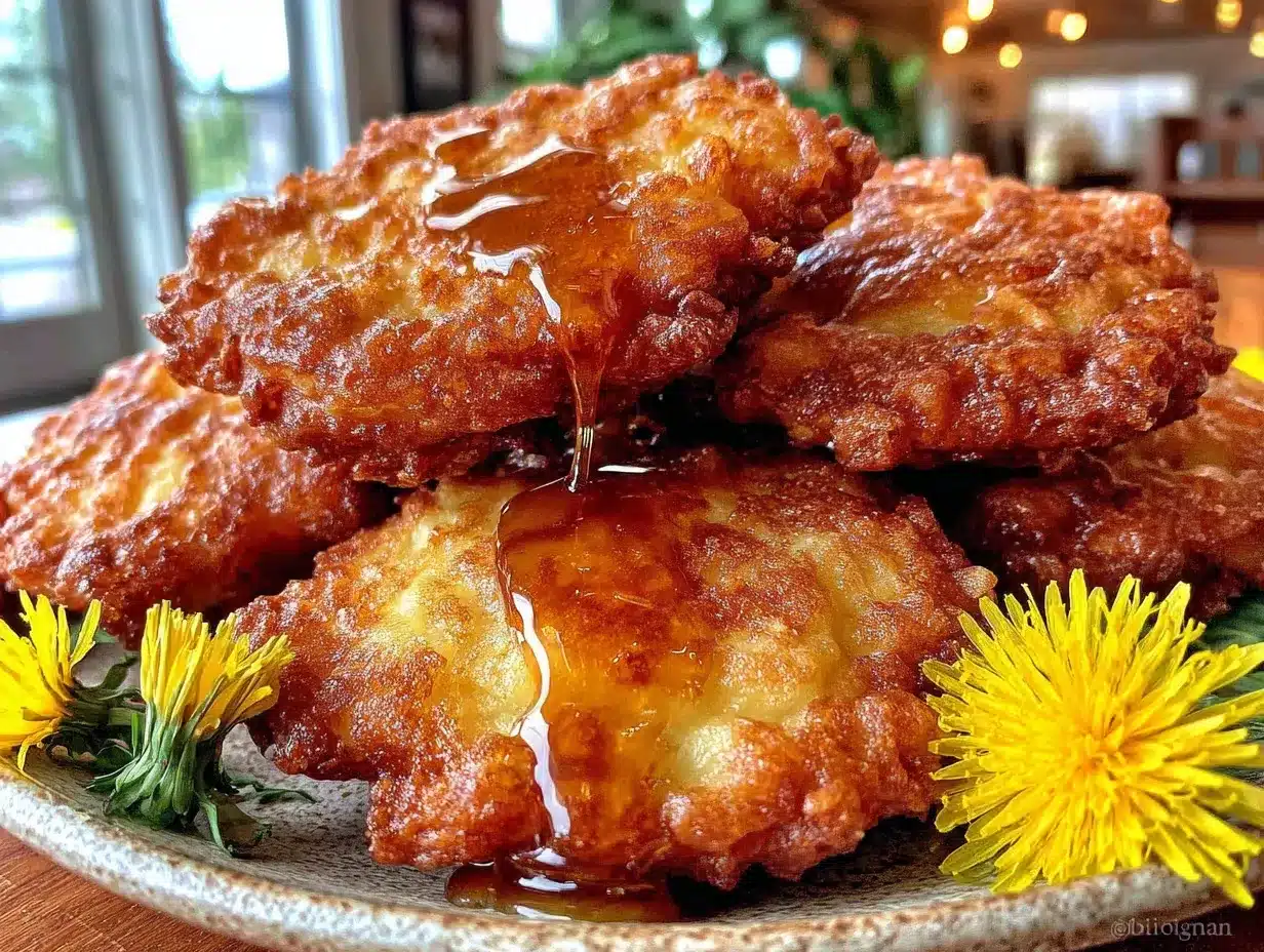 crispy dandelion fritters preparation steps