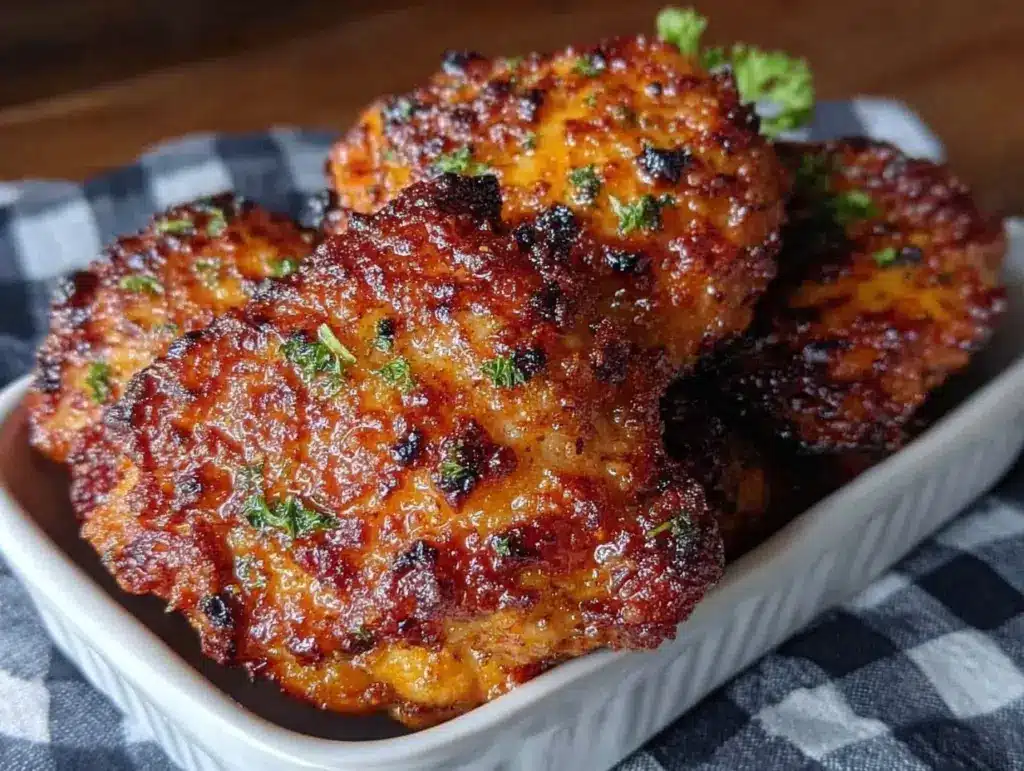 crispy garlic parmesan chicken thighs air fryer - featured image