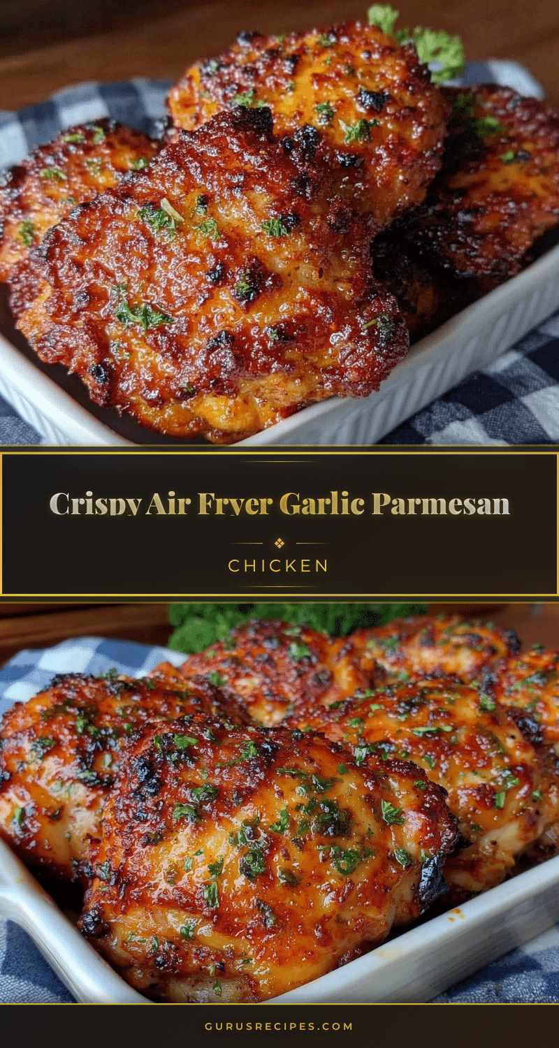 crispy garlic parmesan chicken thighs air fryer recipe
