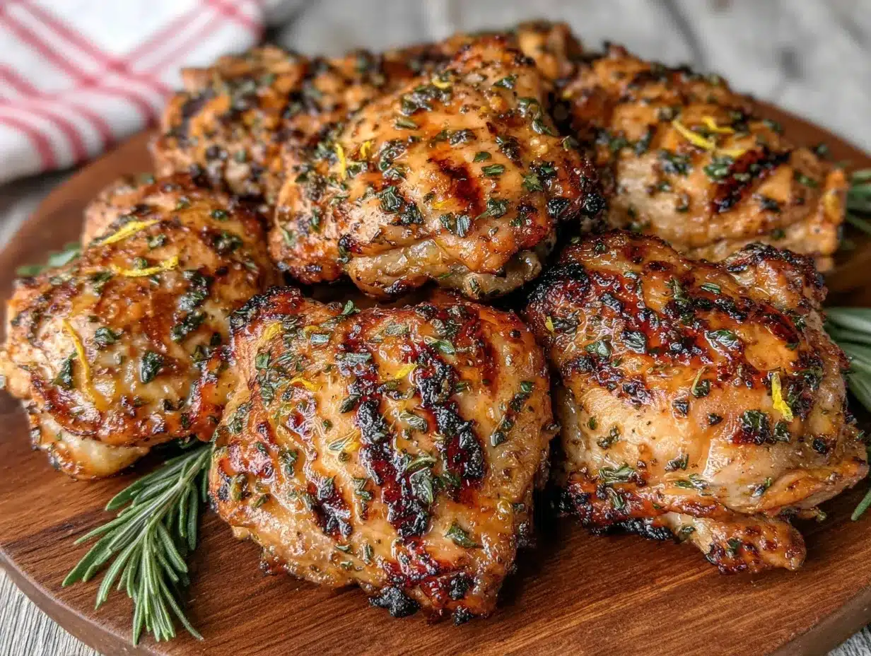 crispy grilled lemon herb chicken thighs preparation steps
