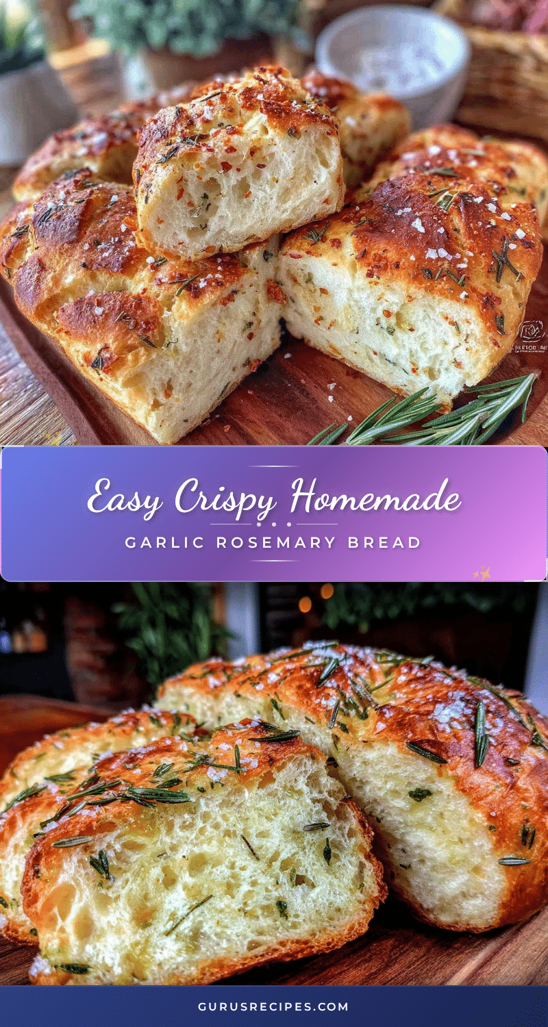 crispy homemade garlic rosemary bread recipe