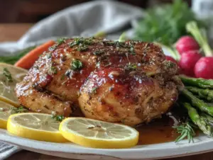 crispy lemon herb roasted chicken - featured image